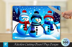 Snowmen with Scarves Christmas Cutting Board PNG Design Product Image 1