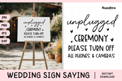 Wedding Sign Saying SVG | Unplugged Ceremony Product Image 1