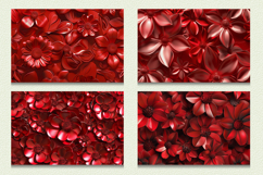 Metallic Red 3D Flowers Cutting Boards sublimation Design Product Image 2