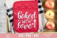 Baked With Love SVG / Pot Holder SVG / Valentine SVG Product Image 1