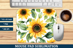 Watercolor Sunflower Mouse Pad | Mouse Pad Sublimation Product Image 1