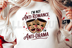 Anti Romance Anti Drama Design With Masks And Heart Accents Product Image 2