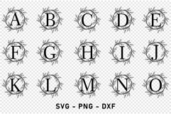 Round Leaves Monogram Split Alphabet Font Letters SVG PNG Product Image 2