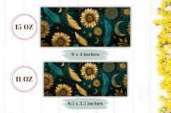 Night Sky Mug Wrap, Sunflowers Mug Template, Moon Mug Product Image 2