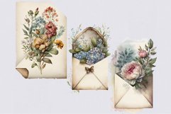 Vintage floral envelop clipart, Envelop clipart Product Image 2