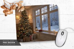 Cozy Holiday Corner Frosted Windows Mouse Pad PNG Design Product Image 1