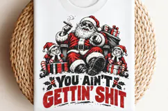 Funny Rude Santa Christmas PNG, Nice List Try Again Next Yea Product Image 2
