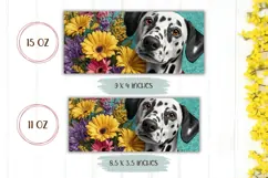 Dalmatian Mug Design, Floral Mug PNG, Dalmatian Dog Mug Product Image 2