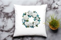 White Rose Floral Wreath PNG Product Image 3