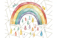 Watercolor Dinosaur and Rainbow PNG Clipart, Baby Nursery Product Image 2