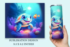 Tumbler Sublimation Design Sea Turtle / Tumbler Wrap / PNG Product Image 2