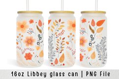 Flowers glass can wrap, Floral 16 oz Libbey Sublimation Product Image 1