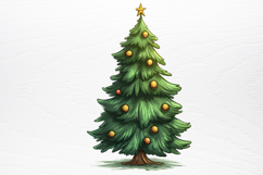 Watercolor Christmas Tree Sublimation PNG Product Image 2
