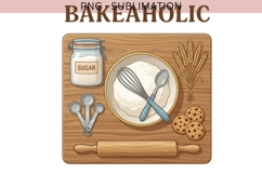 Bakeaholic PNG | Baking Lover Design | Kitchen Clipart Product Image 2