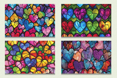 Stained Glass Hearts Cutting Boards sublimation Design Product Image 2