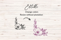 Hand Drawn Poppy Corner Accent SVG Product Image 2