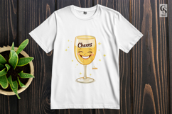 Cute Cheers Champagne Clipart Sublimation PNG Product Image 2