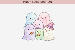 Cute Pastel Ghosts PNG, Kawaii Halloween Ghost Clipart Product Image 2