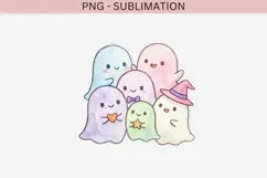 Cute Pastel Ghosts PNG, Kawaii Halloween Ghost Clipart Product Image 2