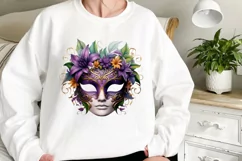 Mardi Gras Masks Clipart, Watercolor Mardi Gras Mask Product Image 2