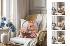 Easter Basket Pillow Template, Easter Bunny Pillowcase Product Image 2