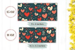 Floral Mug Template, Red Love Hearts Mug Sublimation Product Image 2