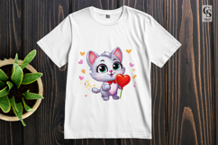 Cute Floral Cat Clipart Sublimation PNG Product Image 2