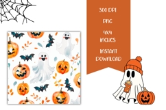 Watercolor Halloween Bats Square Coasters, Halloween Print Product Image 2