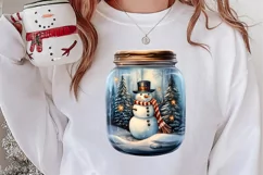 Christmas in Jar Watercolor Clipart , Christmas PNG Product Image 2