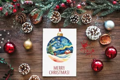 Watercolor Christmas baubles 4 PNG sublimation Product Image 3