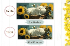 Cat Mug Design, Sunflowers Mug Wrap, Bee Mug PNG Product Image 2