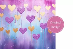 Love Hearts Tumbler Template, Valentine's Day Sublimation Product Image 2