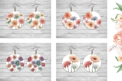 Flowers Round Earring Designs, Girbera Earring PNG Product Image 2