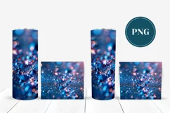 Blue Glitter Tumbler Sublimation, Blue Tumbler Wrap Design Product Image 2