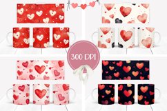 Cartoon Hearts Mug Designs, Red Hearts Mug PNG Product Image 2