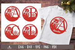 Snowman Letter Monogram SVG Christmas Alphabet bundle Product Image 2
