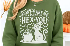 Don't Make Me Hex You Svg, Halloween Witch Svg, Cat Svg. Product Image 3