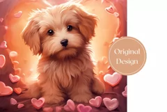 Cute Puppy Tumbler Wrap Design, Valentines Day Sublimation Product Image 2