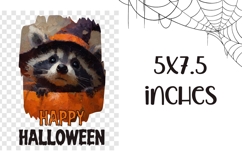 Halloween Towel Print, Halloween Raccoon Sublimation Towel Product Image 2