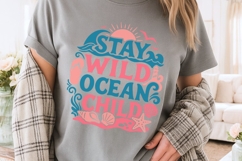 Stay Wild Ocean Child Svg, Retro Summer Svg, Beach Life Svg. Product Image 4
