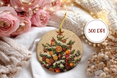 Christmas Tree Ornament, Winter Round Ornament Product Image 2