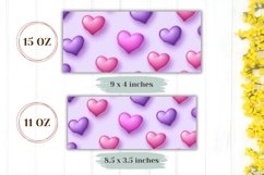 3D Love Mug Sublimation, Pink Hearts Mug Design Product Image 2
