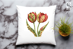 Boho Tulip Floral Watercolor Clipart Sublimation PNG Product Image 3