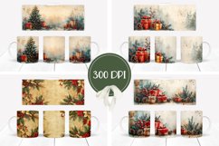 Watercolor Christmas Mug Wrap Design, Presents Mug Product Image 2