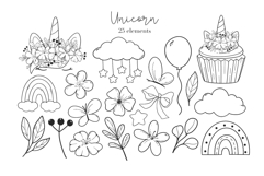 Unicorns SVG PNG, Coloring Pages Product Image 4