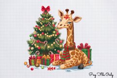 Christmas Giraffes Clipart PNG Product Image 1