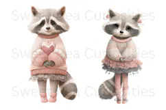 Raccoon, Shabby Chic, Ephemera, PNG, Clipart Product Image 2