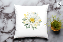 Watercolor Daisy Flower Clipart Sublimation PNG Product Image 3