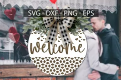 Welcome SVG, Door Hanger SVG, Wood Round Sign SVG Product Image 1