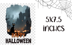 Happy Halloween Towel Design, Spooky Halloween Castle PNG Product Image 2